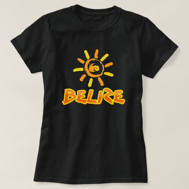 Camiseta Belice amarillo brillante y naranja (Diseño del anverso)