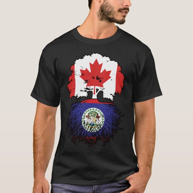 Camiseta Belice Belice Belice Canadá Árbol de Canadá bander (Anverso)