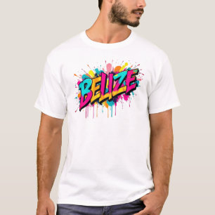 Camiseta Belice colorido traje estilo graffiti