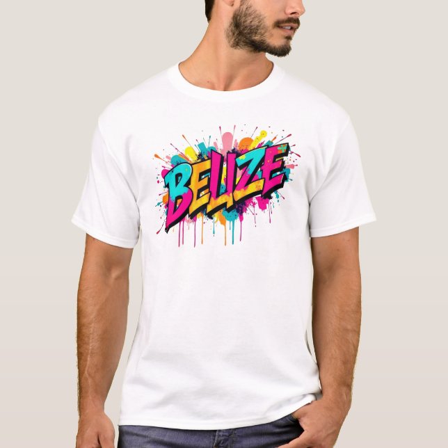 Camiseta Belice colorido traje estilo graffiti (Anverso)