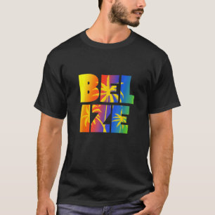 Camiseta Belice crucero tropical con palmeras arcoiris