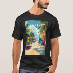 Camiseta Belice Ilustracion Viaje Arte Vintage