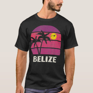 Camiseta Belice Retro Surfer Beach Vintage Sunset Love