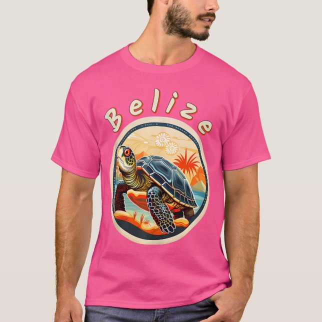 Camiseta Belice Turtle Matando Vacaciones Buceando La Barre (Anverso)