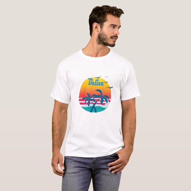 Camiseta Belice, vintage retro del verano (Anverso completo)