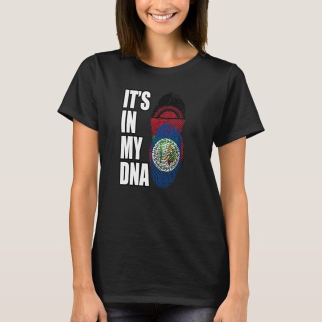 Camiseta Belice Y Malawi Mezclan Bandera Del Patrimonio De  (Anverso)