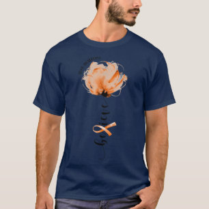 Camiseta Believe ADHD Awareness Orange Ribbon Flower Lovers