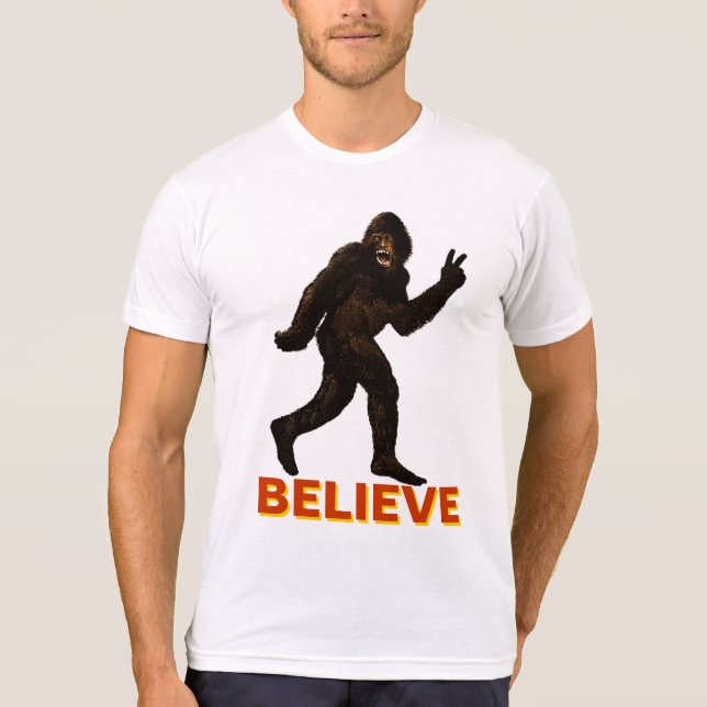 Camiseta Believe Bigfoot Sasquatch Yeti (Anverso)