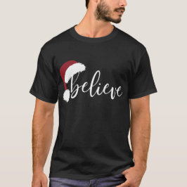 Camiseta Believe Christmas Shirt | Holiday Santa Hat