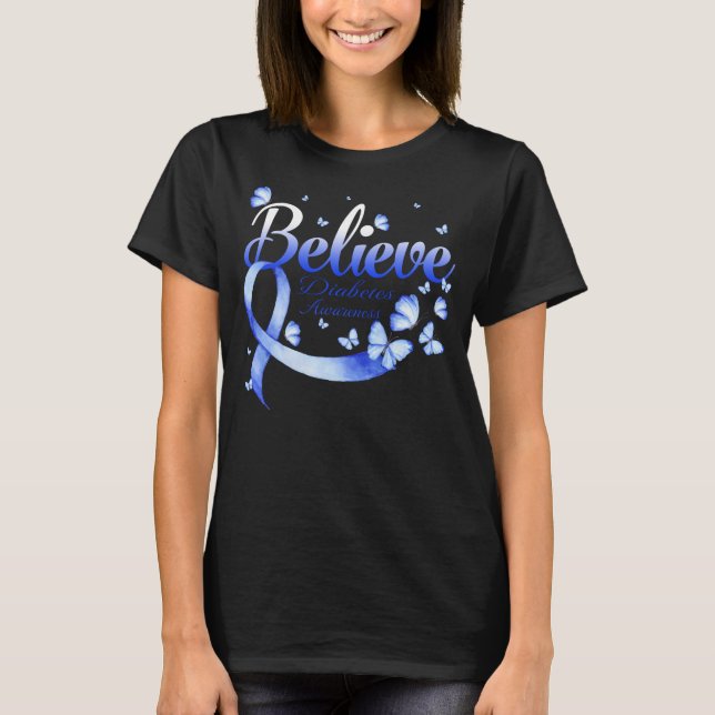 Camiseta Believe DIABETES Butterfly (Anverso)