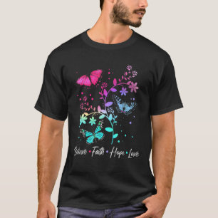 Camiseta Believe Faith Hope Love Butterfly