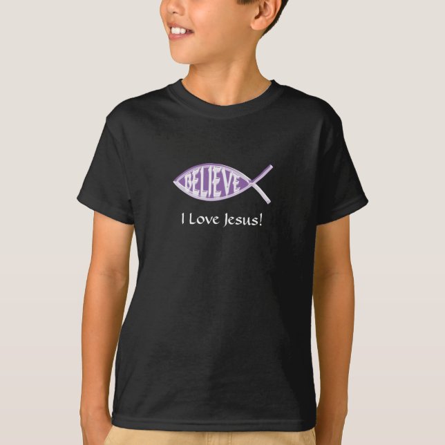 Camiseta Believe Fish Lavender (Anverso)
