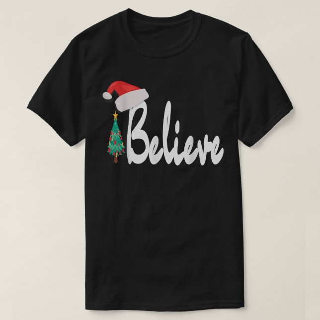 Camiseta Believe in Christmas Magic Family Matching Red Hat (Diseño del anverso)