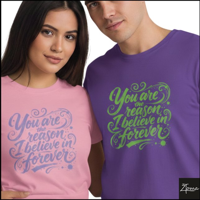 Camiseta Believe In Forever Brush Script Grunge (Sample design. Several style are available to choose from, with the option to add a name & color.
)