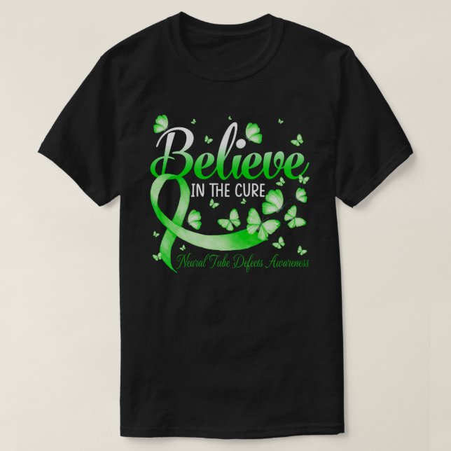 Camiseta Believe In The Cure Neural Tube Defects Awareness  (Diseño del anverso)