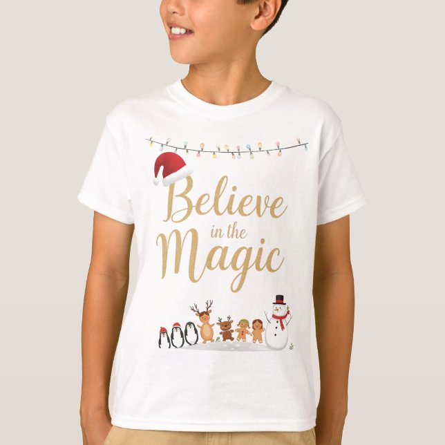 Camiseta Believe in the Magic Kids Christmas T-Shirt (Anverso)