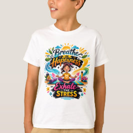 Camiseta Believe in Yourself Colorful Kids Yoga Cartoon Tee