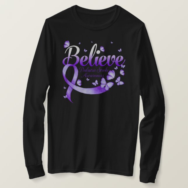 Camiseta Believe PEDIATRIC STROKE Butterfly (Anverso del diseño)