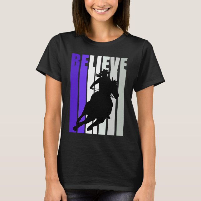 Camiseta Believe Purple Cowgirl Southern Girls Western Hors (Anverso)
