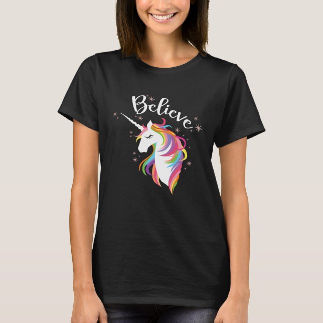 Camiseta Believe Unicorn Rainbow is  for Legendary Creature (Anverso)