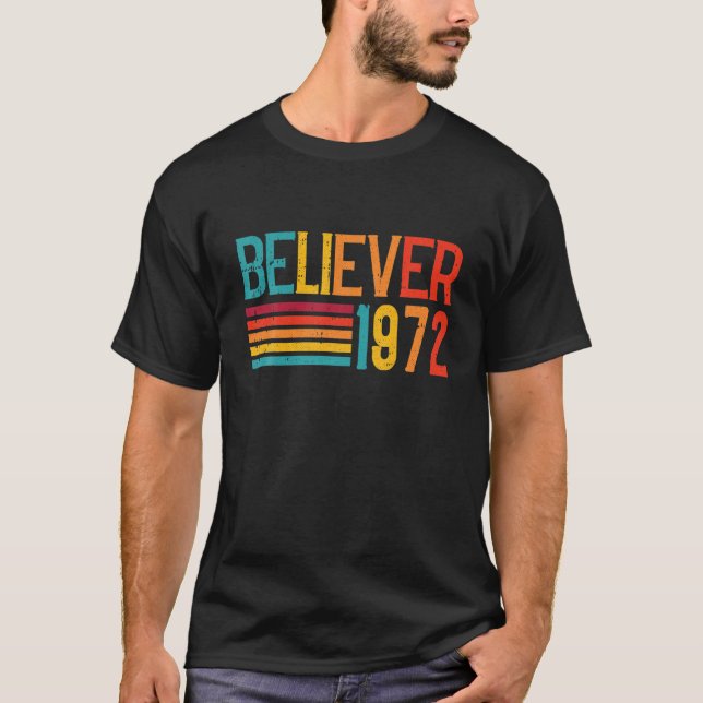 Camiseta Believer 1972 Vintage 50Th Birthday Bday Christian (Anverso)