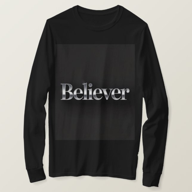 Camiseta Believer Christian Black T-Shirt (Anverso del diseño)