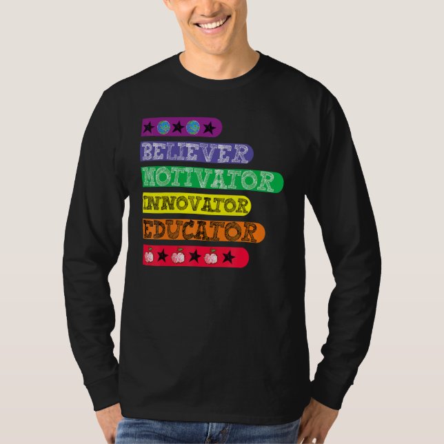 Camiseta Believer Motivator Innovator Educator Inspire Teac (Anverso)