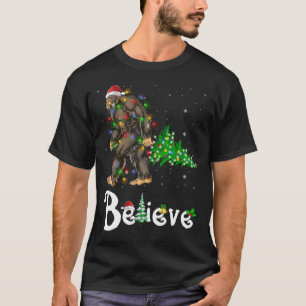 Camiseta Belig Bigfoot Sasquatch Santa Hat Navidades