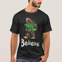 Camiseta Belig Bigfoot Sasquatch Santa Hat Navidades