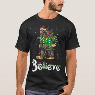 Camiseta Belig Bigfoot Sasquatch Santa Hat Navidades