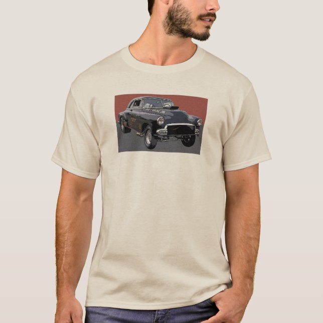 Camiseta Belio 1951 de Chevrolet del negro Aire gasser. (Anverso)