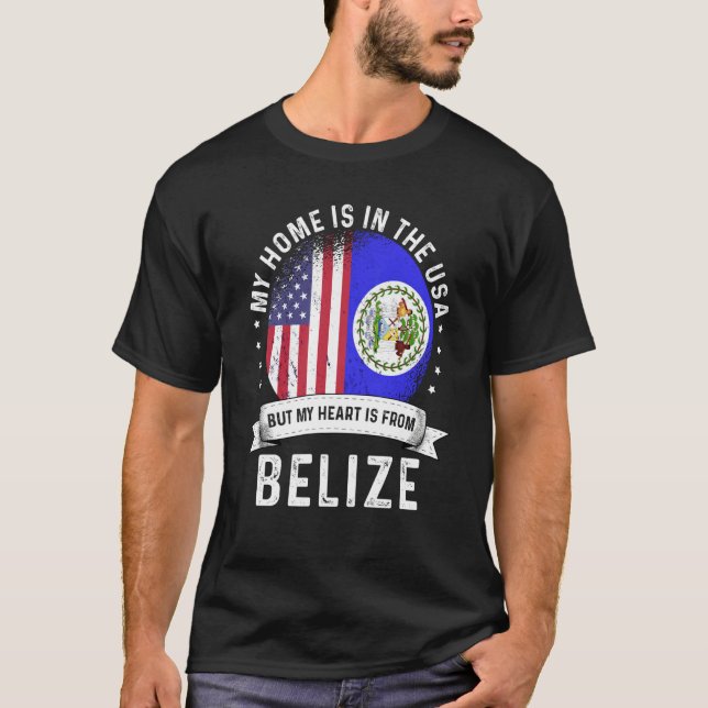 Camiseta Belizean American Patriot Grown Proud Home USA Fla (Anverso)