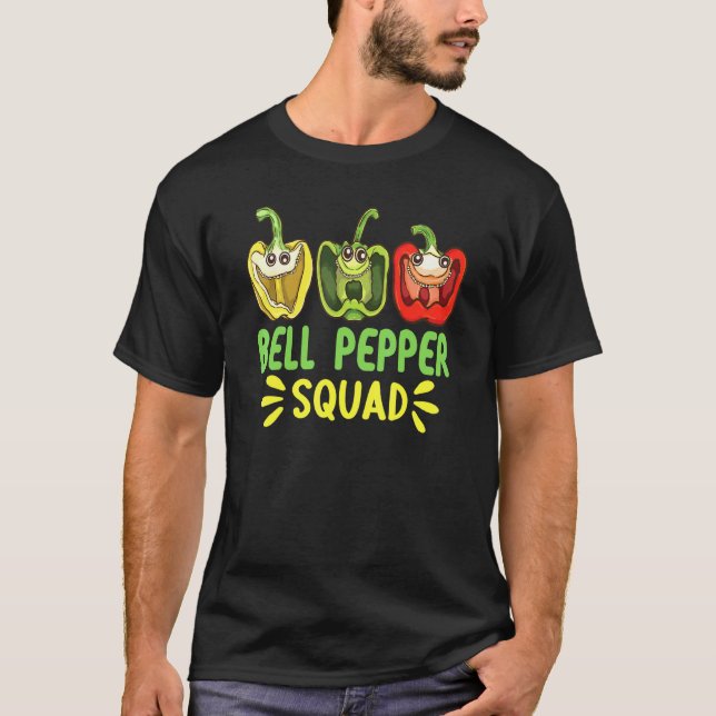 Camiseta Bell Pepper Squad Pimientos Morrones Riéndose jard (Anverso)