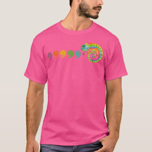 Camiseta Bella Artes Asético del Zoólogo Chameleon Colorido