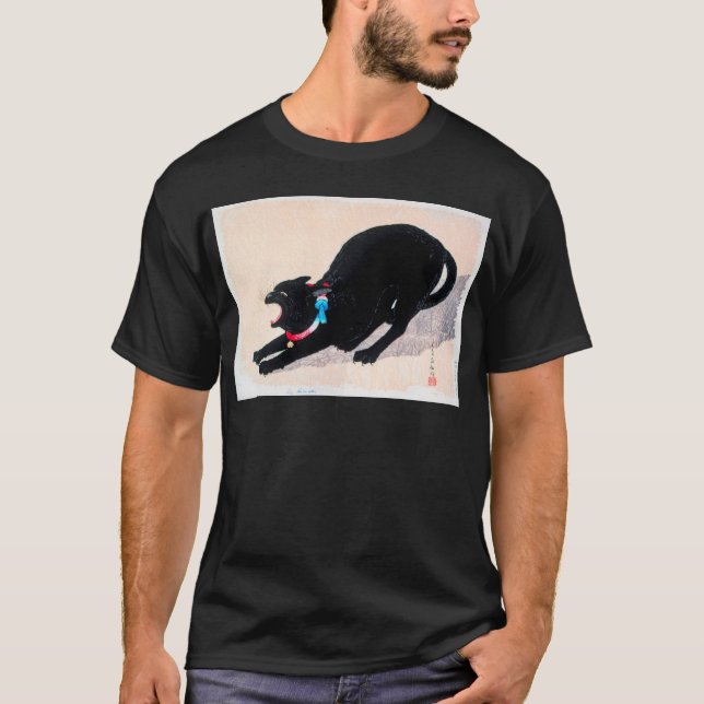 Camiseta Bella Artes de eclosión de gato negro por Hiroaki  (Anverso)