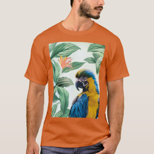 Camiseta Bella Artes de loro de macao azul y amarillo