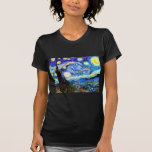 Camiseta Bella Artes nocturno Van Gogh Starry<br><div class="desc">Noche estrellada,  buen arte de Vincent van Gogh.</div>