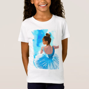 Camiseta Bella Bailarina Joven en Azul para Niños