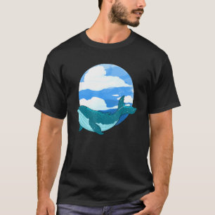 Camiseta Bella Ballena Del Cielo Azul Volando En El Cl Del 