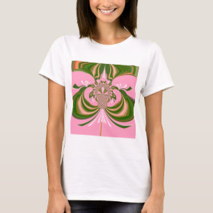 Camiseta Bella bebé rosa verde y blanco Kaleidoscopio