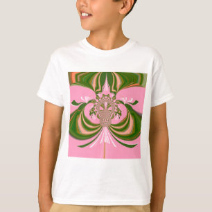 Camiseta Bella bebé rosa verde y blanco Kaleidoscopio