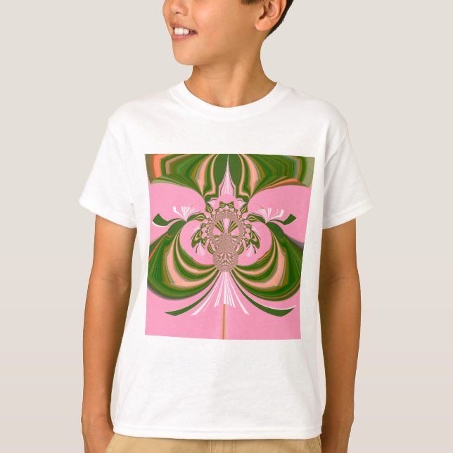 Camiseta Bella bebé rosa verde y blanco Kaleidoscopio (Anverso)