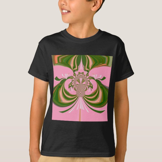 Camiseta Bella bebé rosa verde y blanco Kaleidoscopio (Anverso)