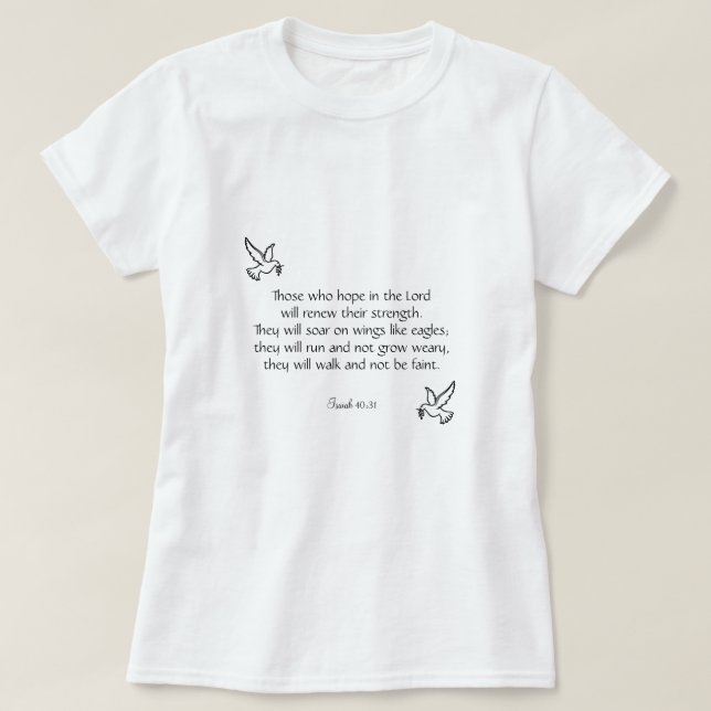 Camiseta Bella Biblia Motivadora Verse Isaiah 40:31 (Diseño del anverso)
