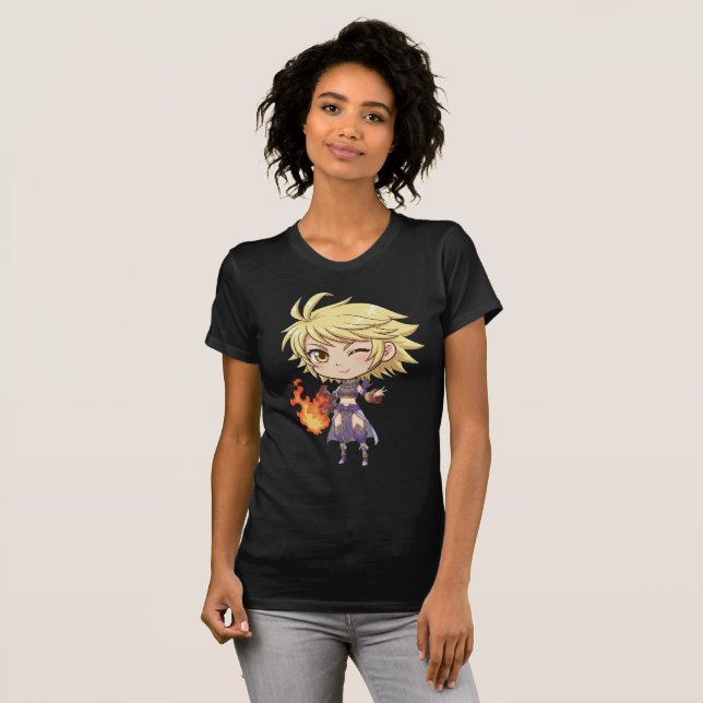 Camiseta Bella+Canvas Anunciante Chibi [F] (Anverso completo)