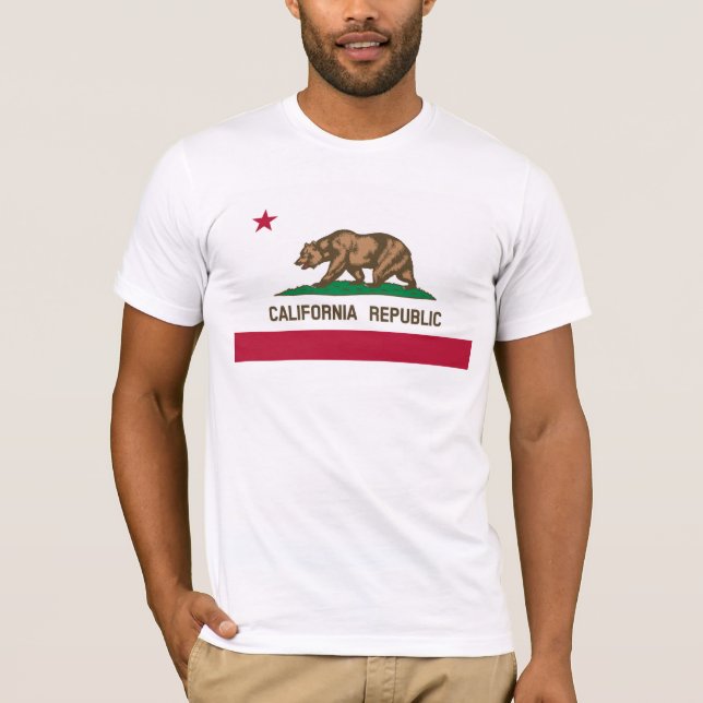 Camiseta Bella Canvas Básica de Bandera de Califor (Anverso)