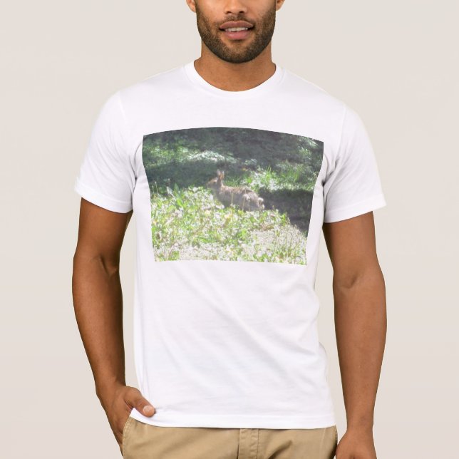 Camiseta Bella Canvas de conejo salvaje para adultos con T- (Anverso)