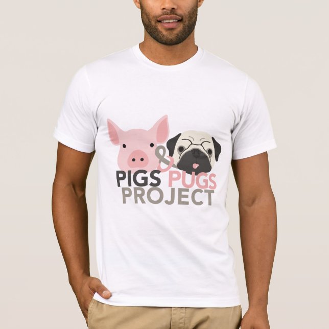 Camiseta Bella Canvas Mens Pigs & Pugs Project Tee (Anverso)
