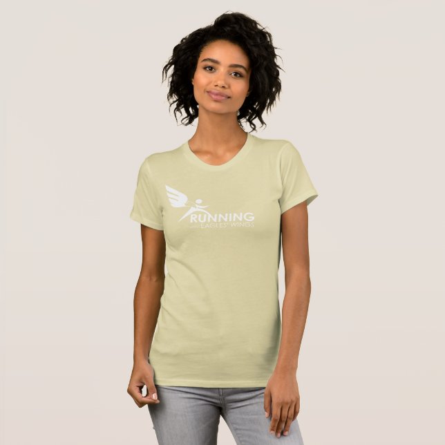 Camiseta Bella Canvas Tee: Corriendo con las alas de las ág (Anverso completo)