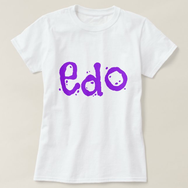 Camiseta Bella Edo Púrpura y Blanco (Diseño del anverso)